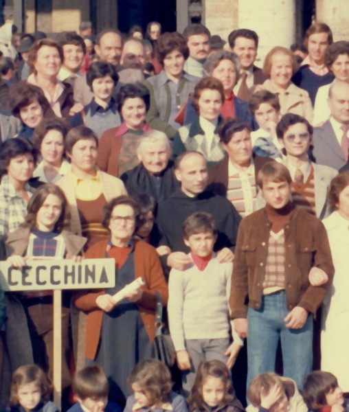 Fra Mario in un pellegrinaggio del 1975 a Roma